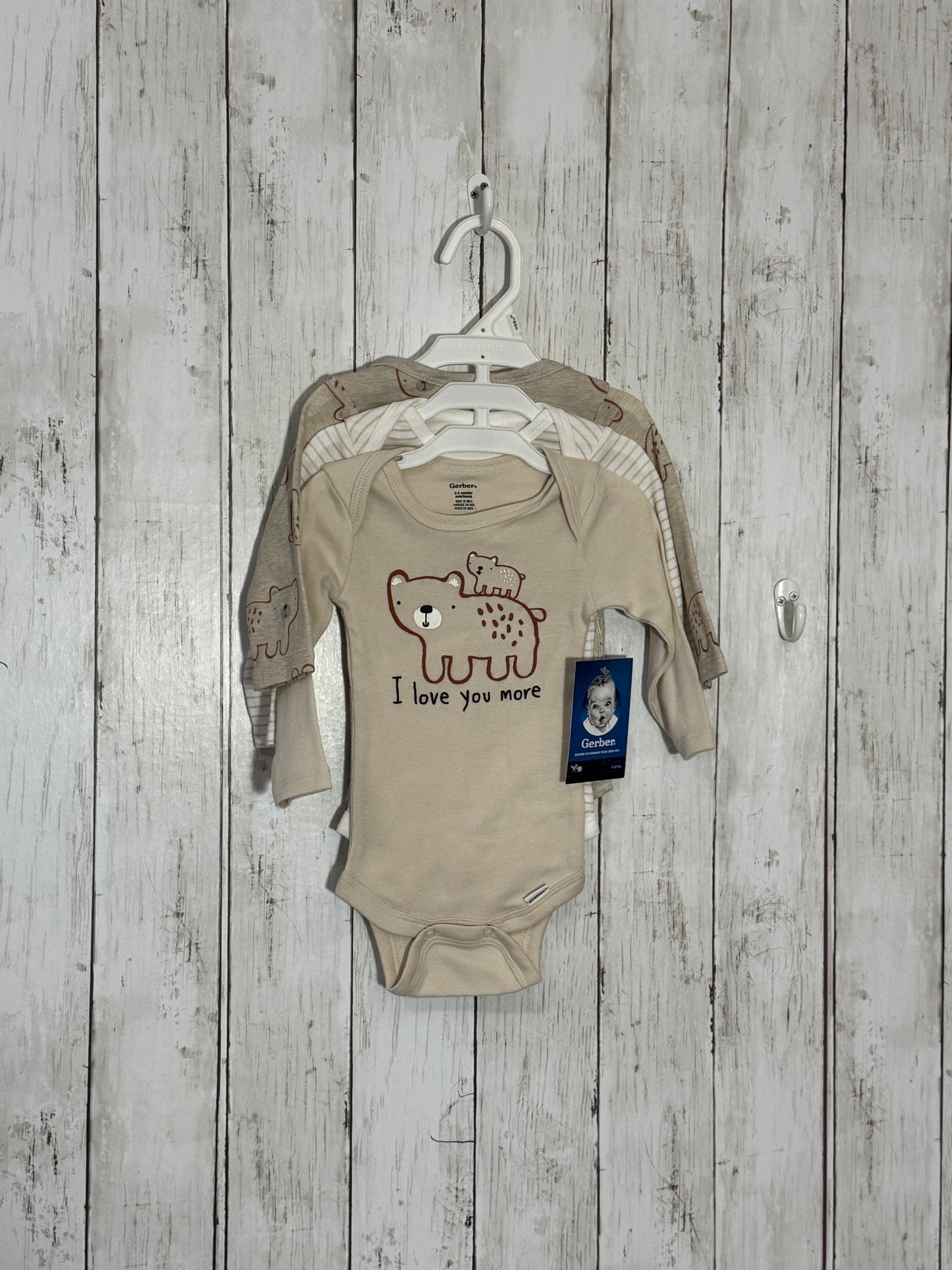 3pc LS onesie set NWT, size 0-3m