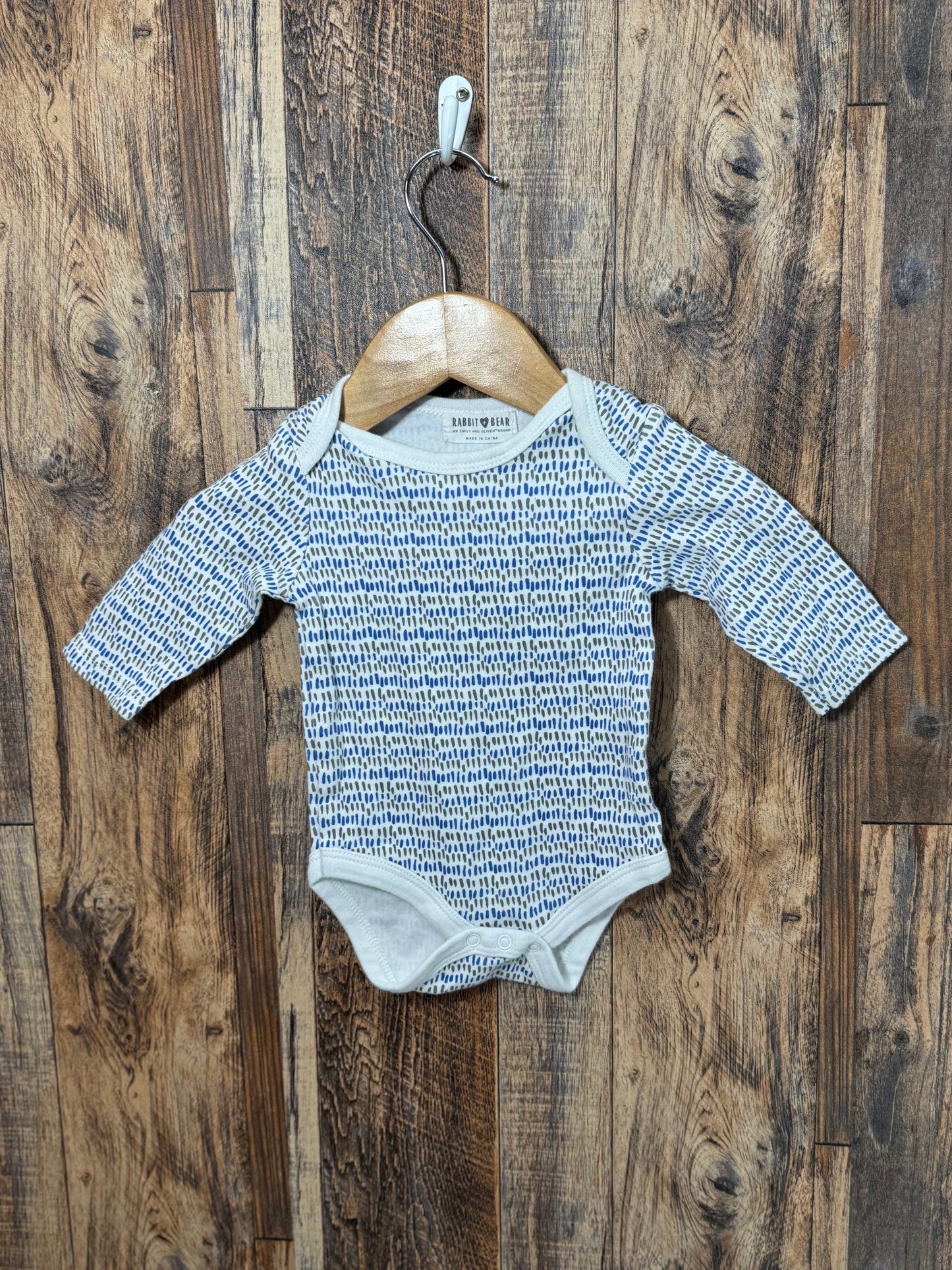 LS organic cotton onesie, size 3-6m