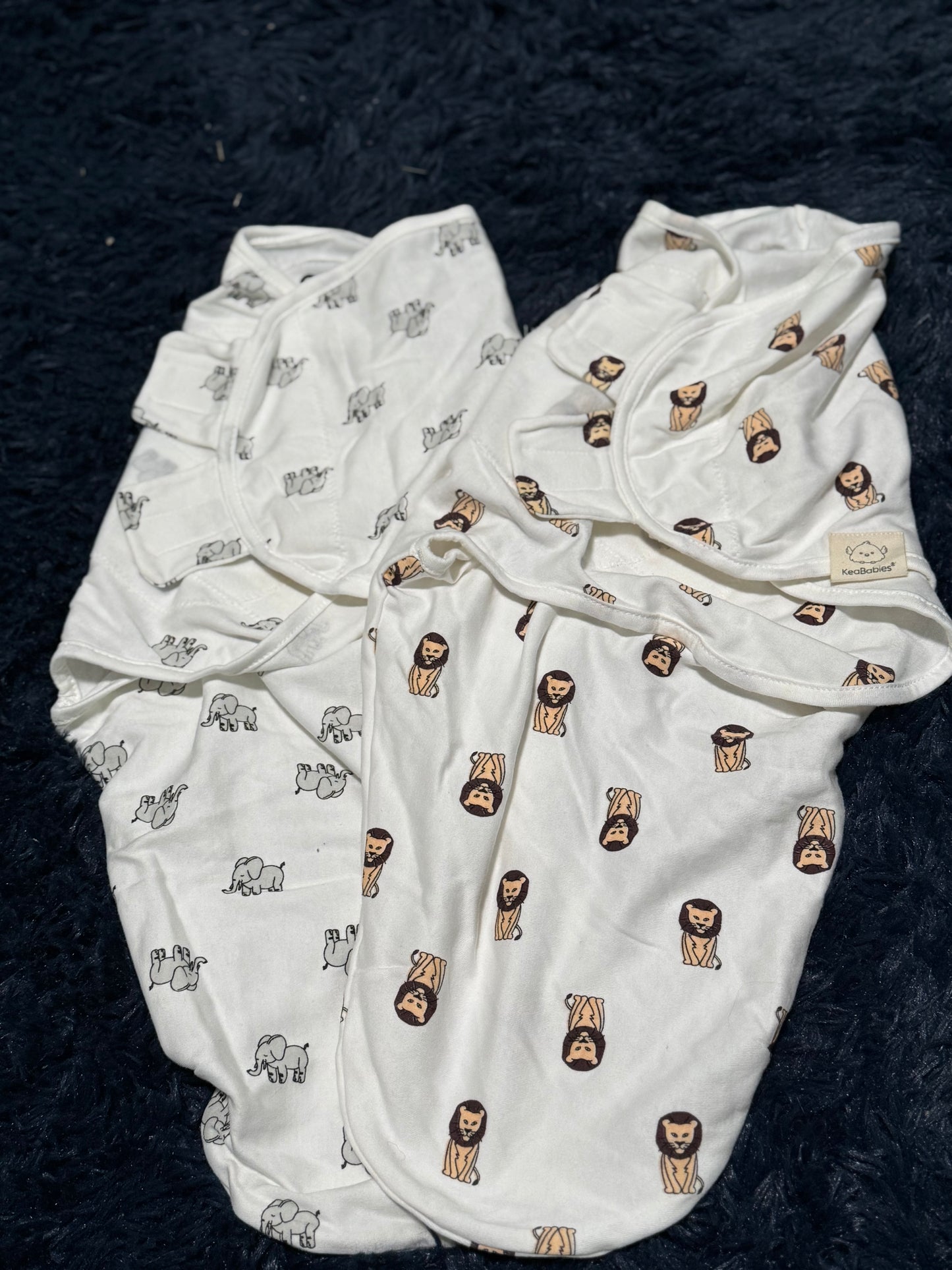 2pc organic cotton swaddle set, size OS