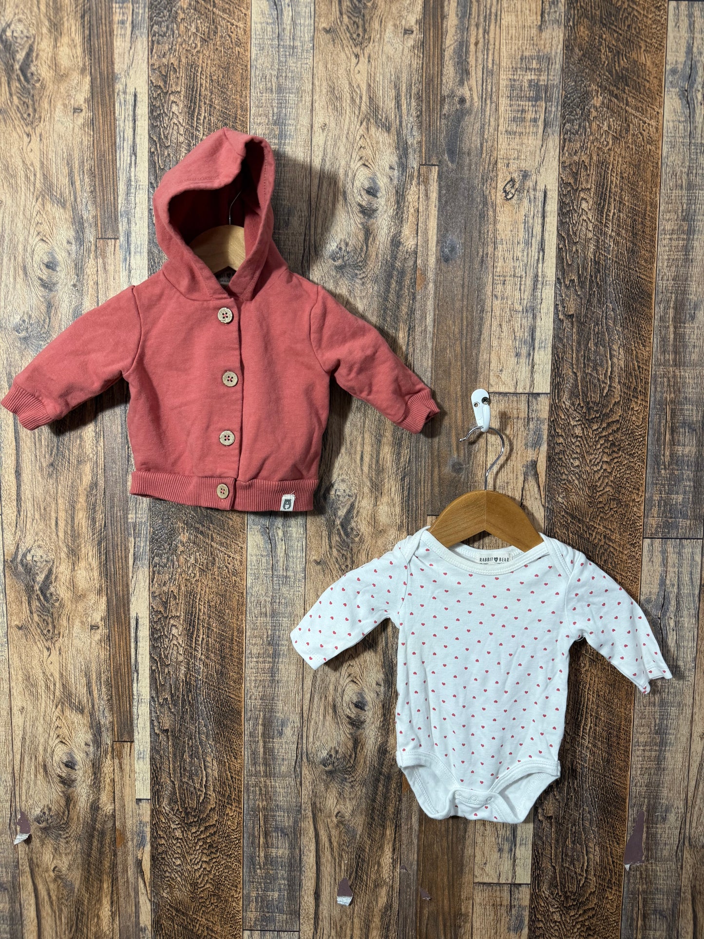2pc organic cotton set, size 0-3m