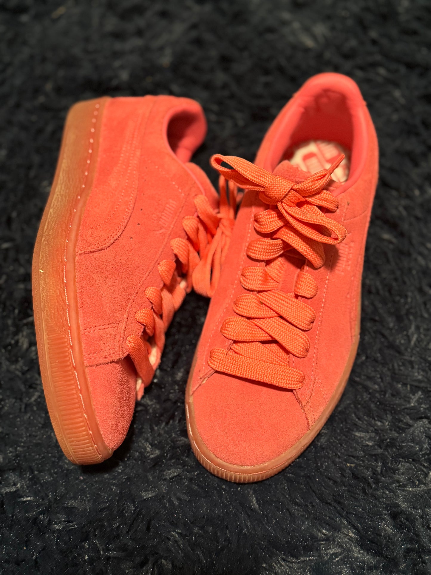 Pink Pumas, size 6