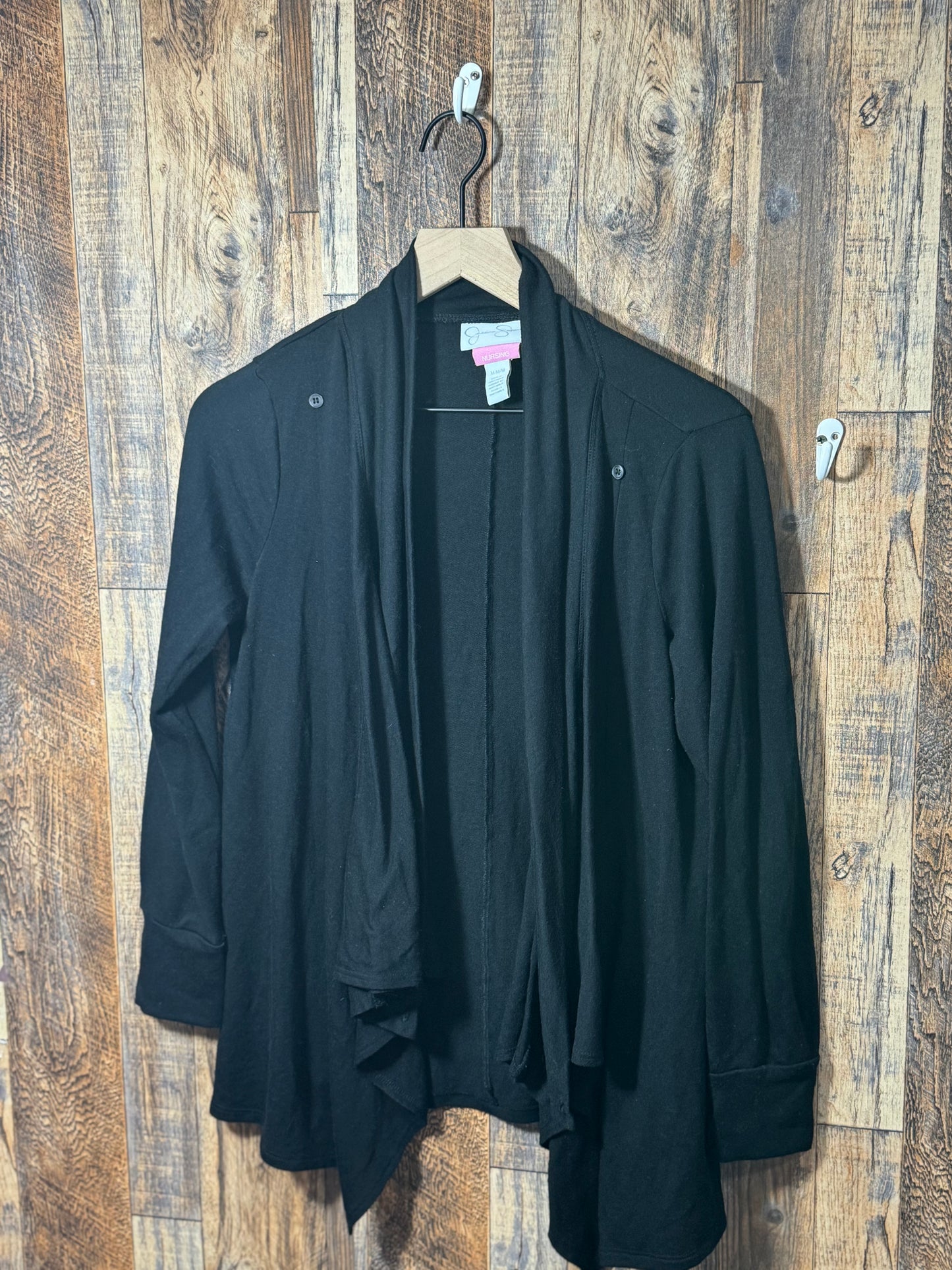 Nursing open front sweater, size M