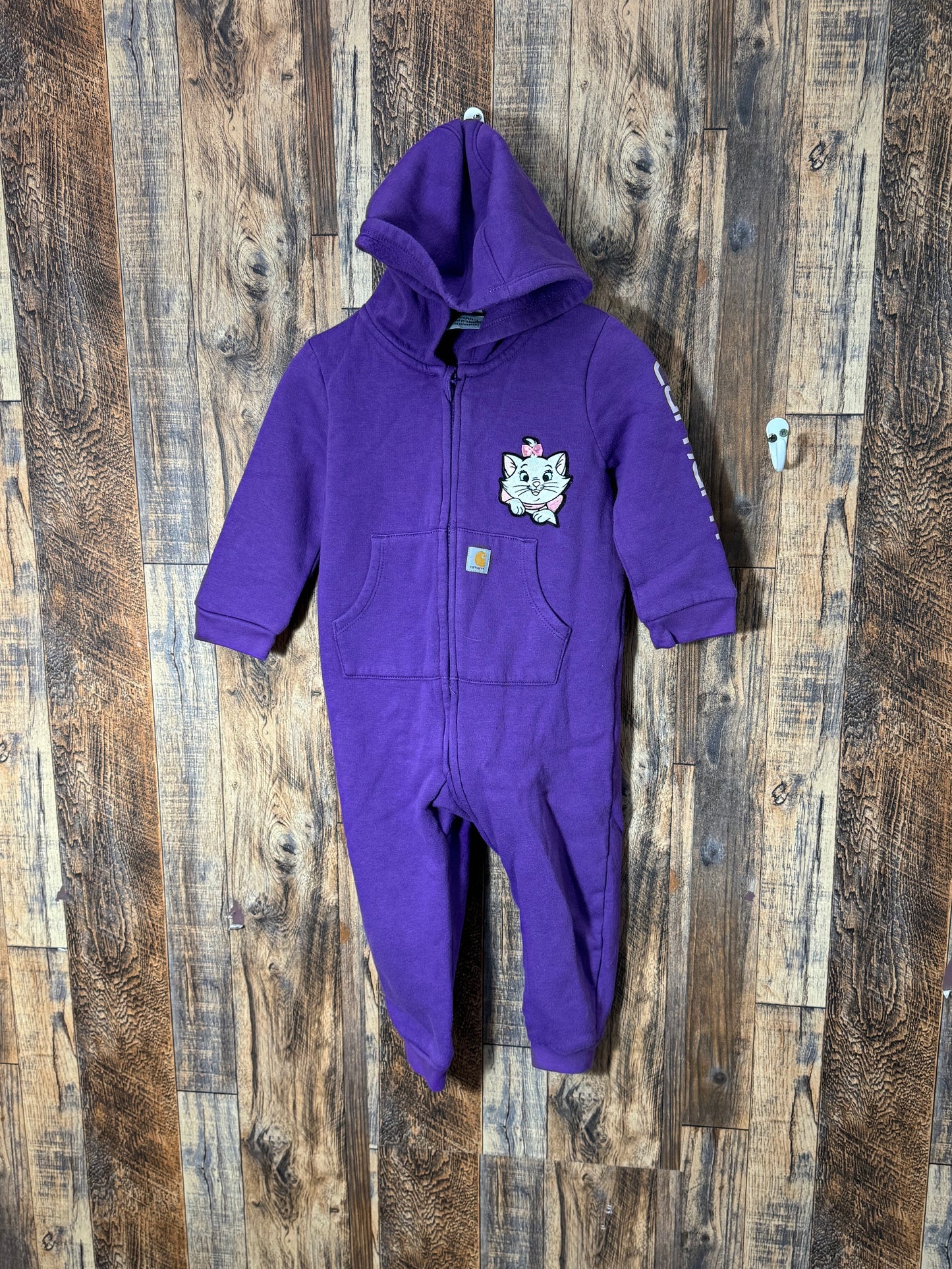 Hooded sweatshirt romper, size 24m
