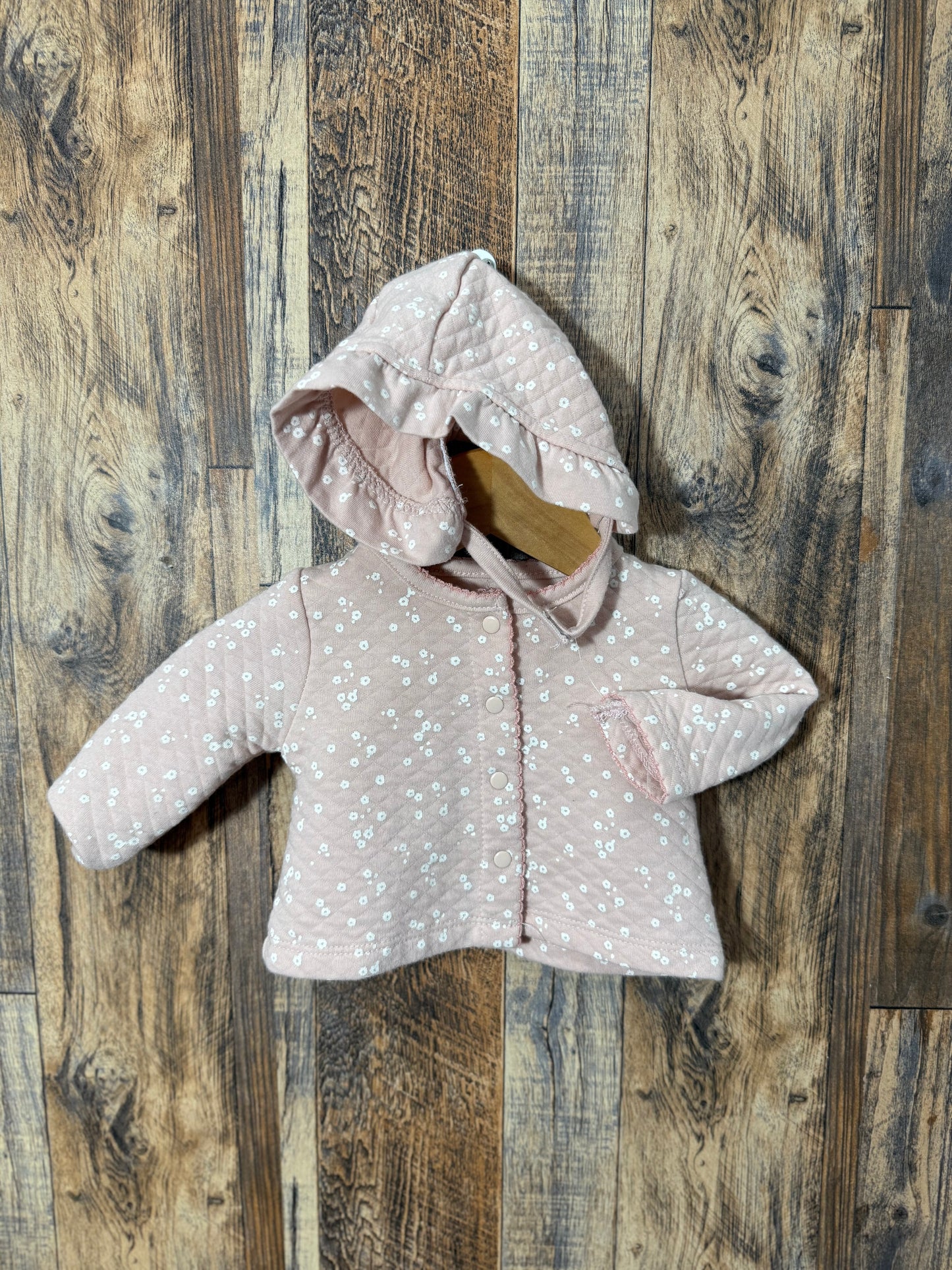 LS button up w/ hat, size 0-3m