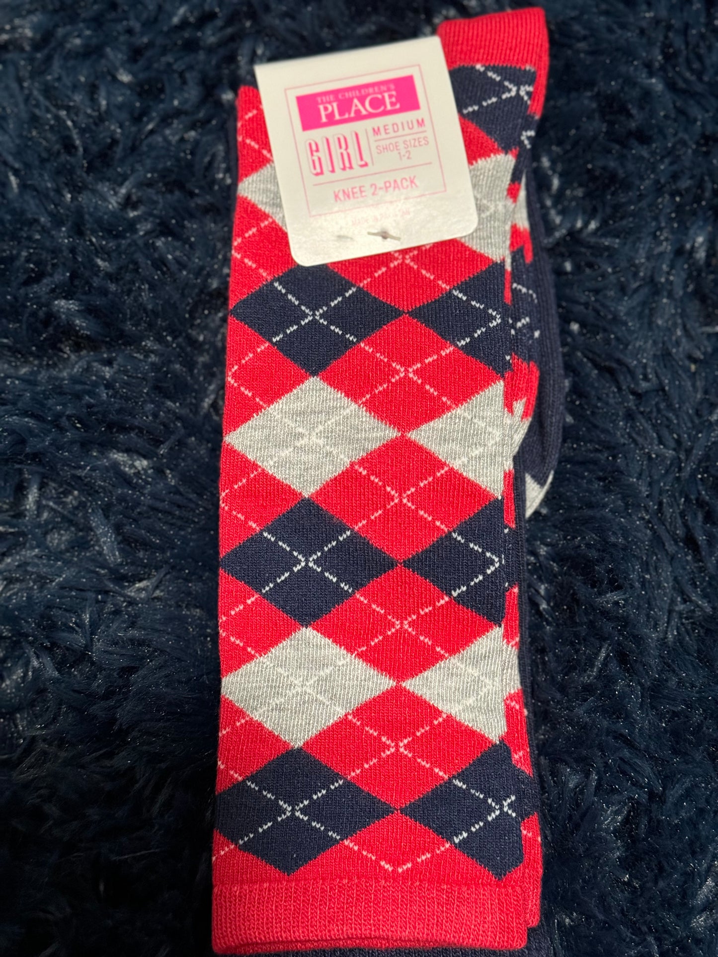 2pk knee socks NWT, shoe size 1-2y