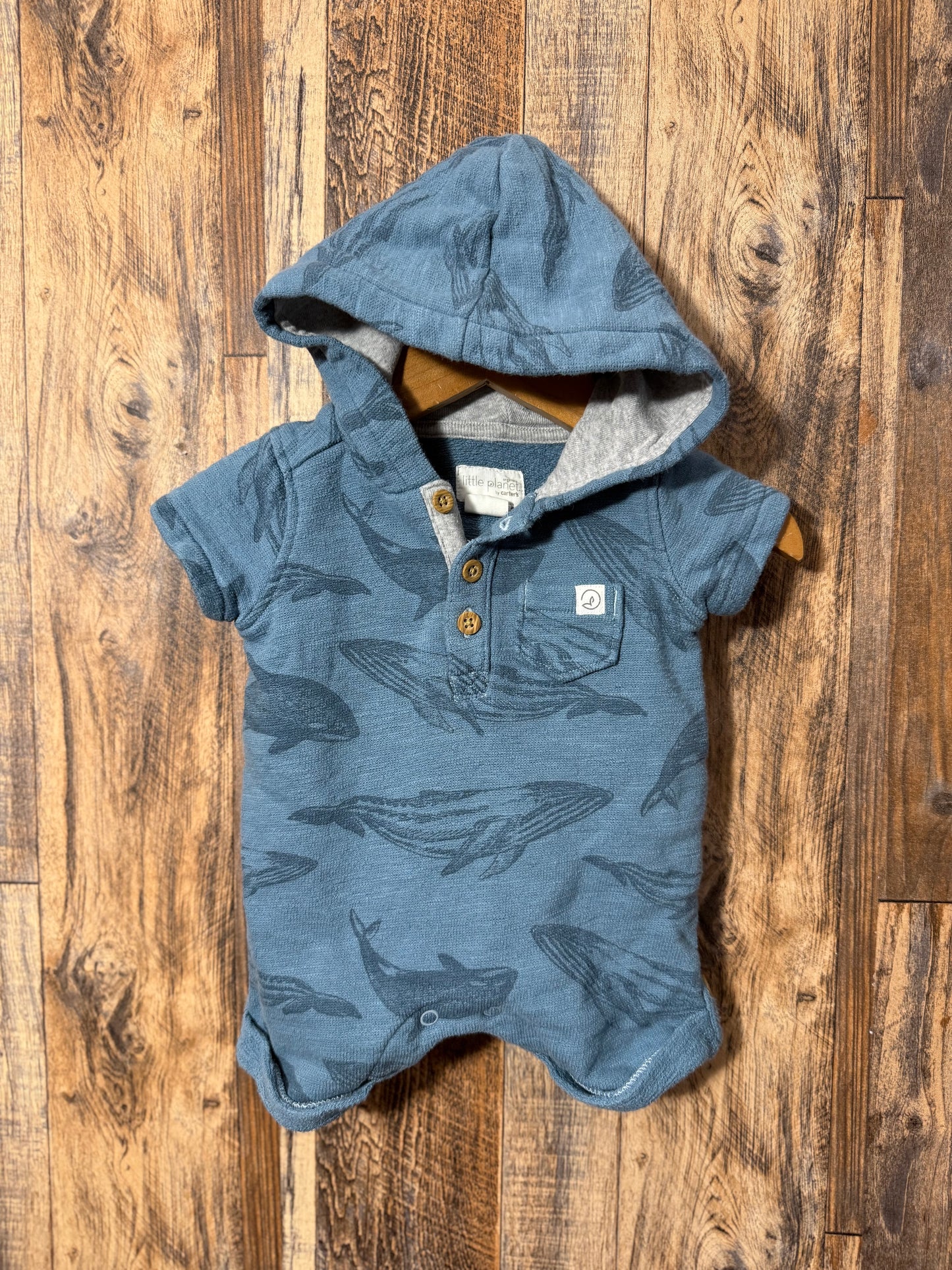 Hooded romper, size 3m