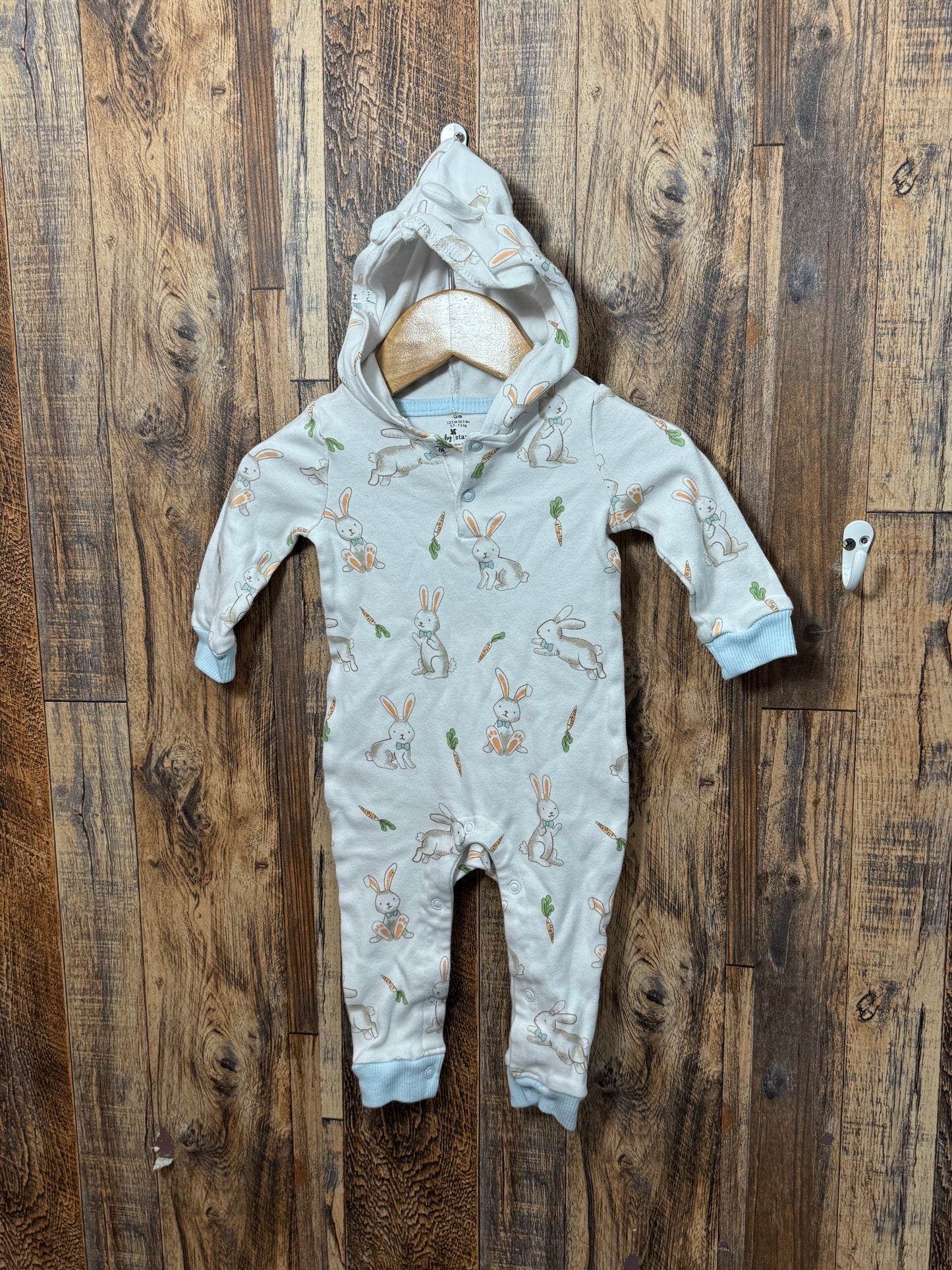 Hooded romper, size 6m