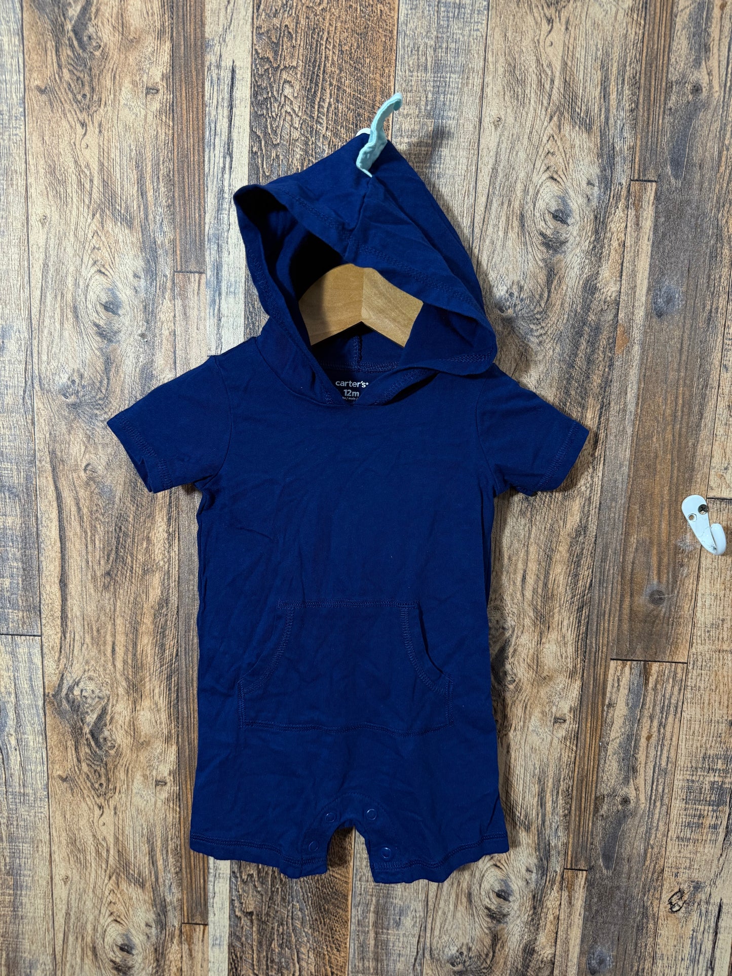 Hooded romper, size 12m