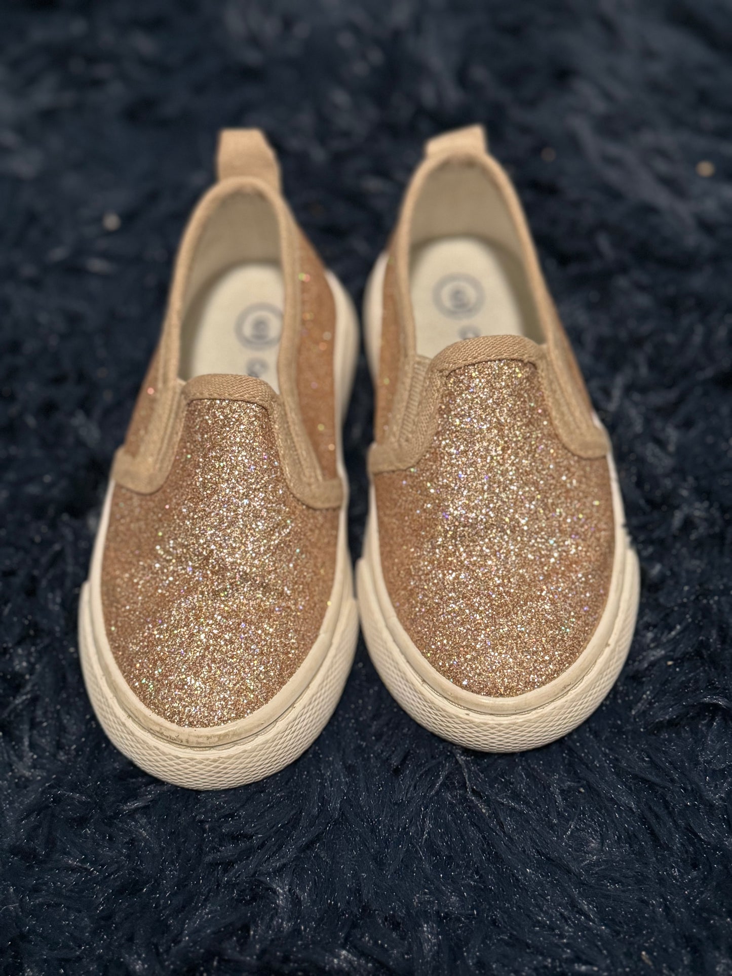 Glittery slip ons, size 6