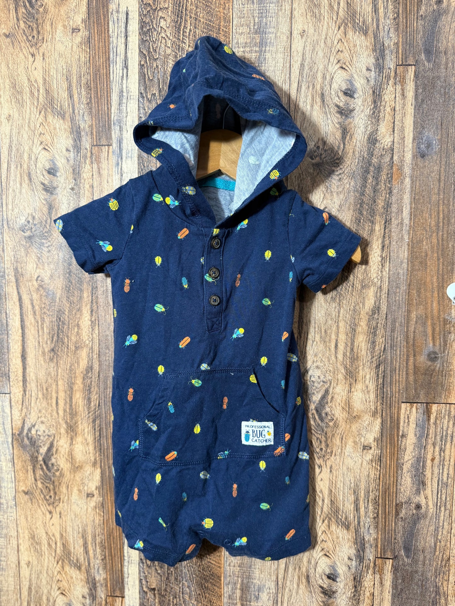 Hooded romper, size 9m