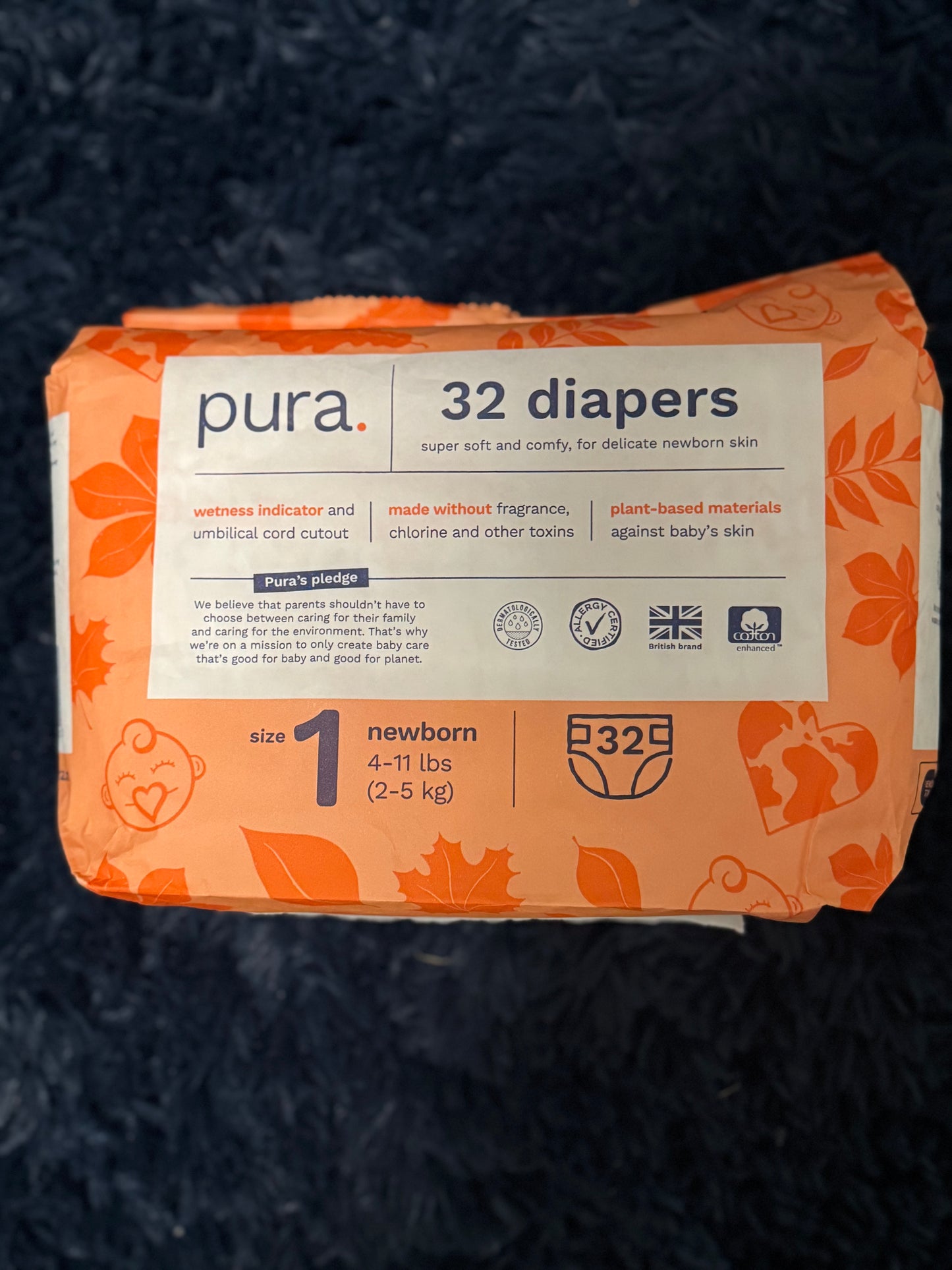 32 ct diapers, size 1