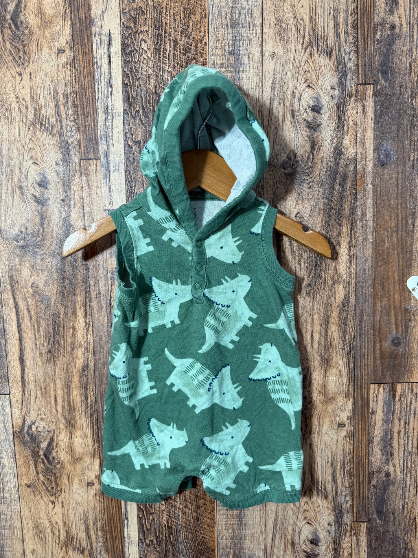 Hooded romper, size 6m