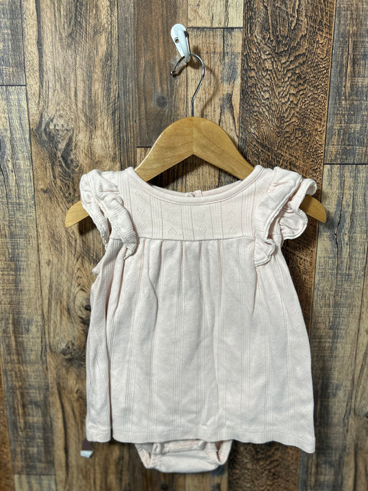 Organic cotton dress romper, size 12m