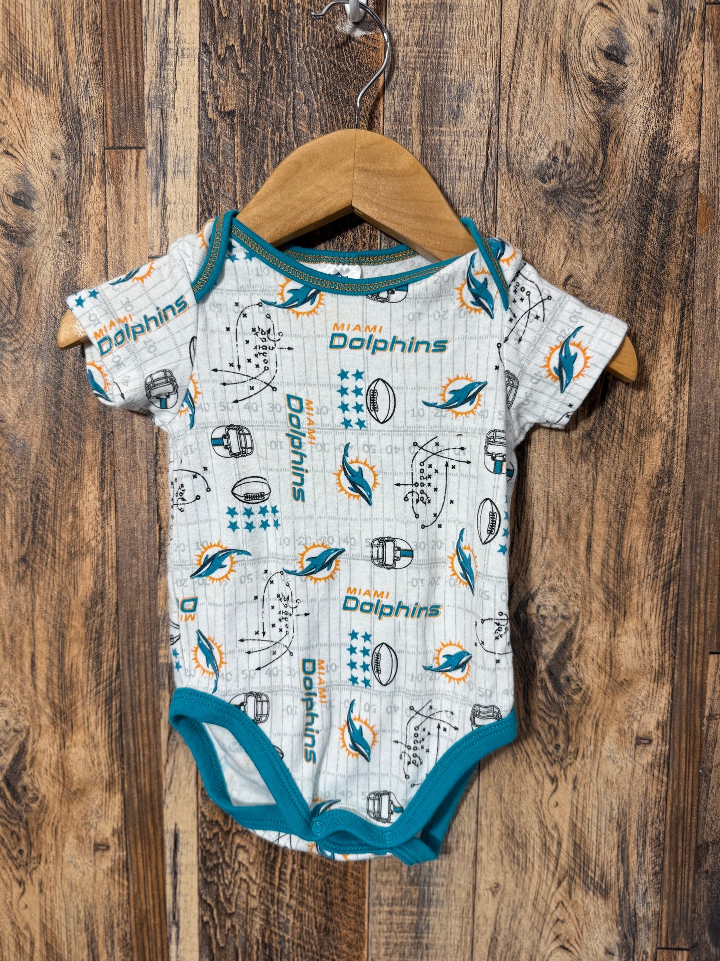 Dolphins onesie, size 3/6m