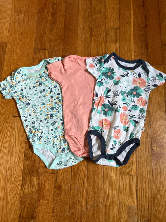 3pc organic cotton onesie set, size 12m
