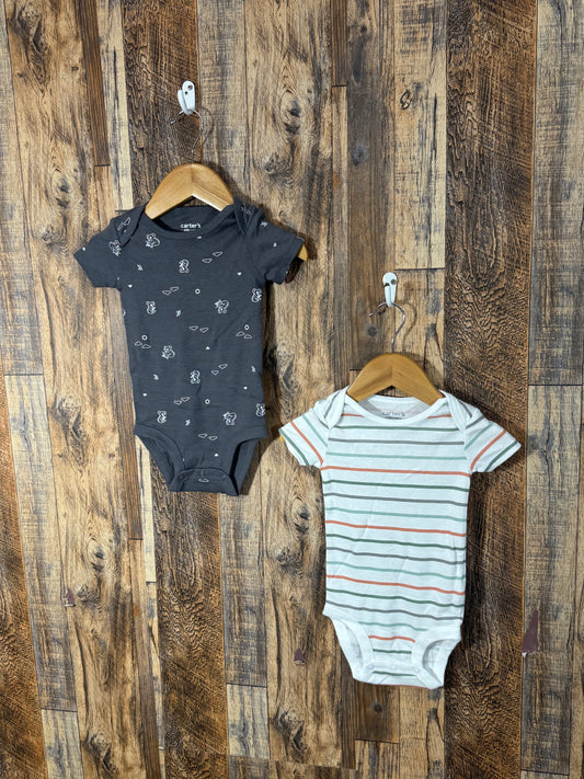 2pc onesie set, size 3-6m