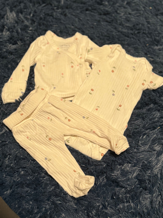 White 3pc set, size P