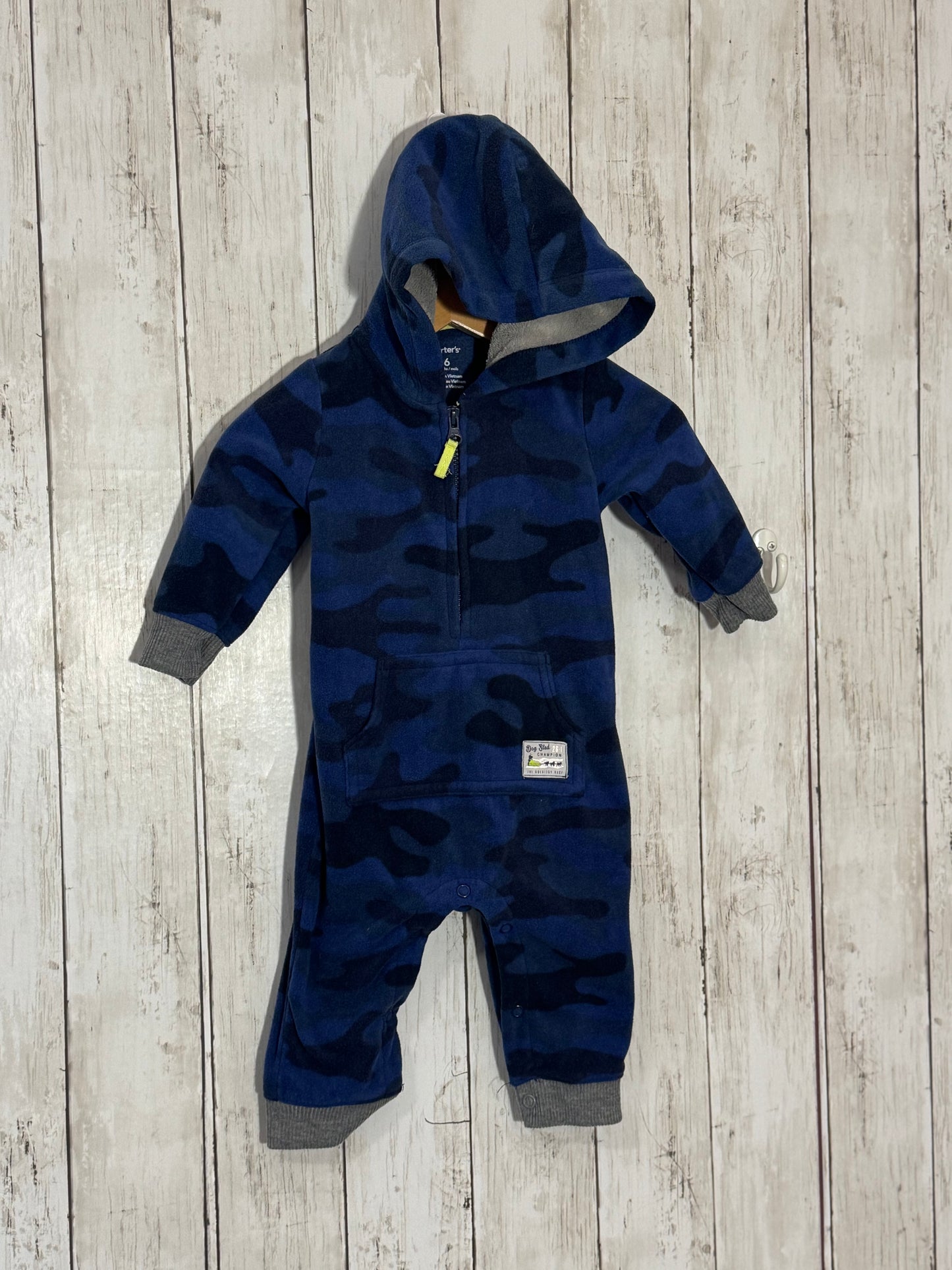 Hooded winter romper, size 6m