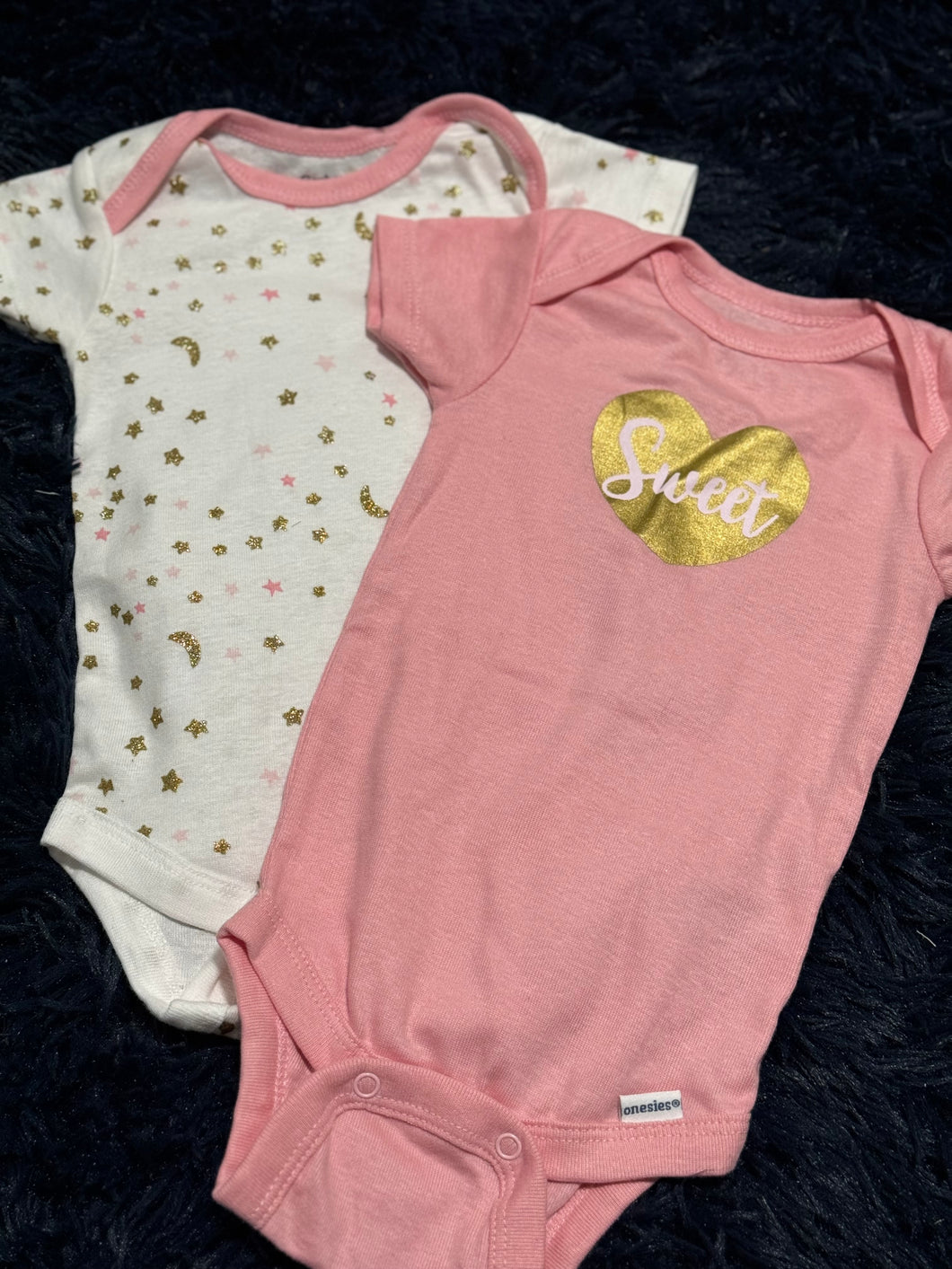 2pc onesie set, size 0-3m