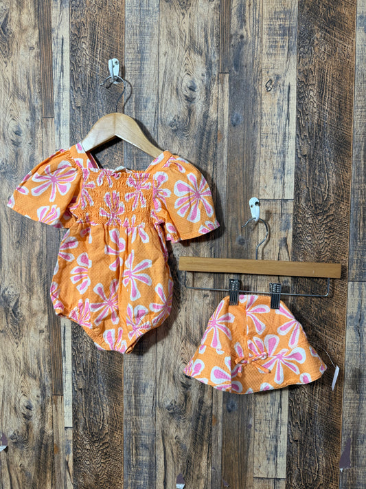Romper w/ hat, size 12m