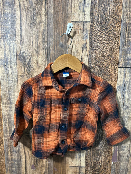 Flannel button up, size 12-18m
