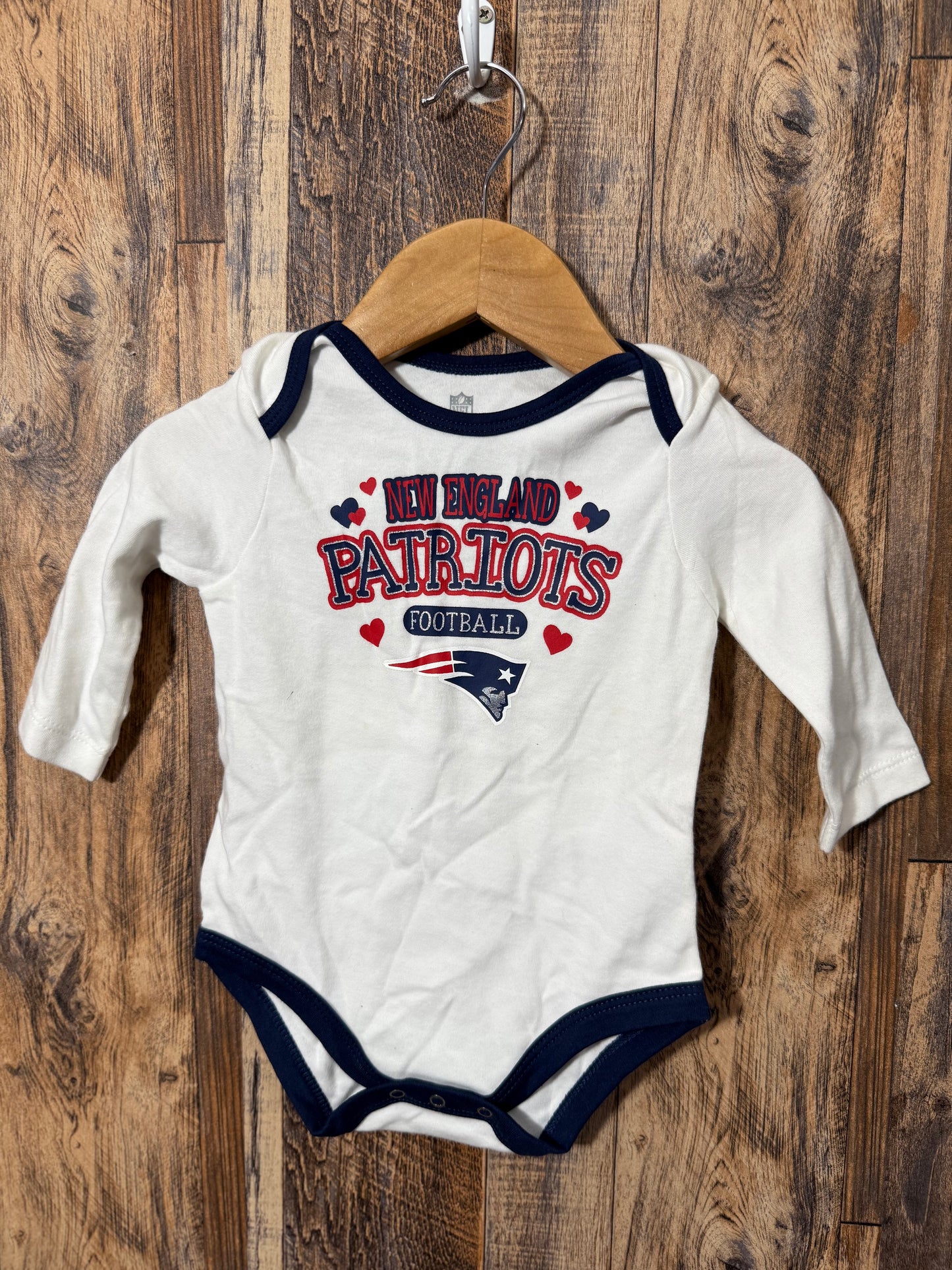Patriots LS onesie, size 3-6m