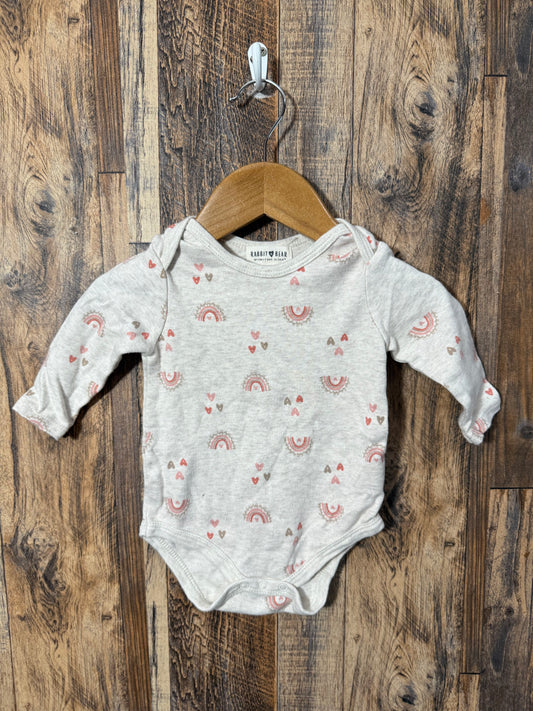 Organic cotton LS onesie, size 6/9m