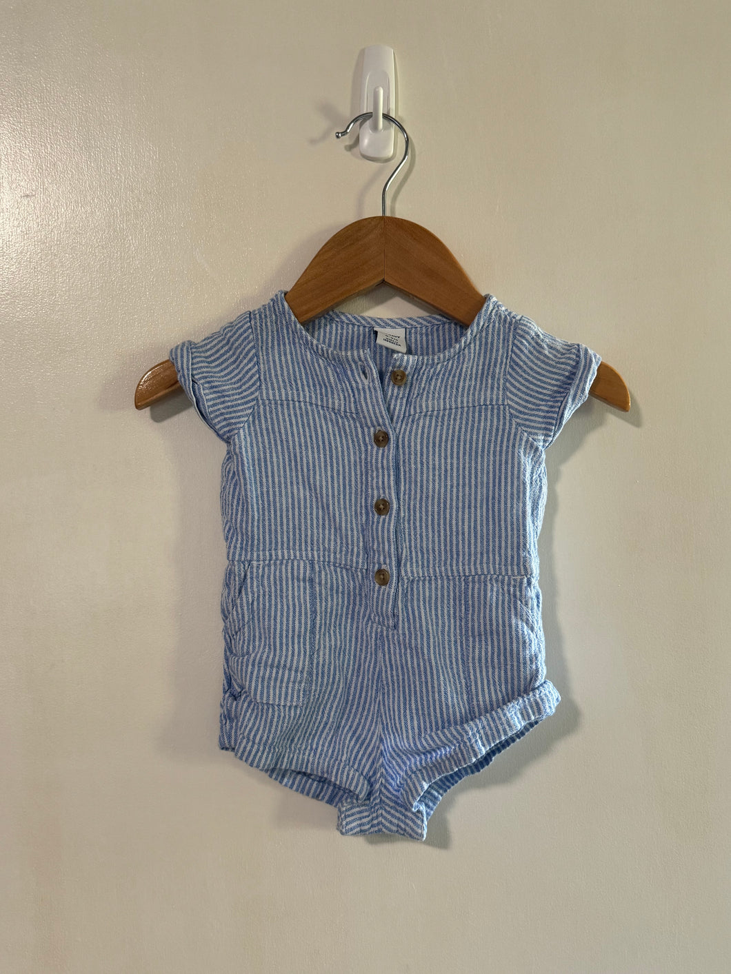 Linen romper, size 0-3m