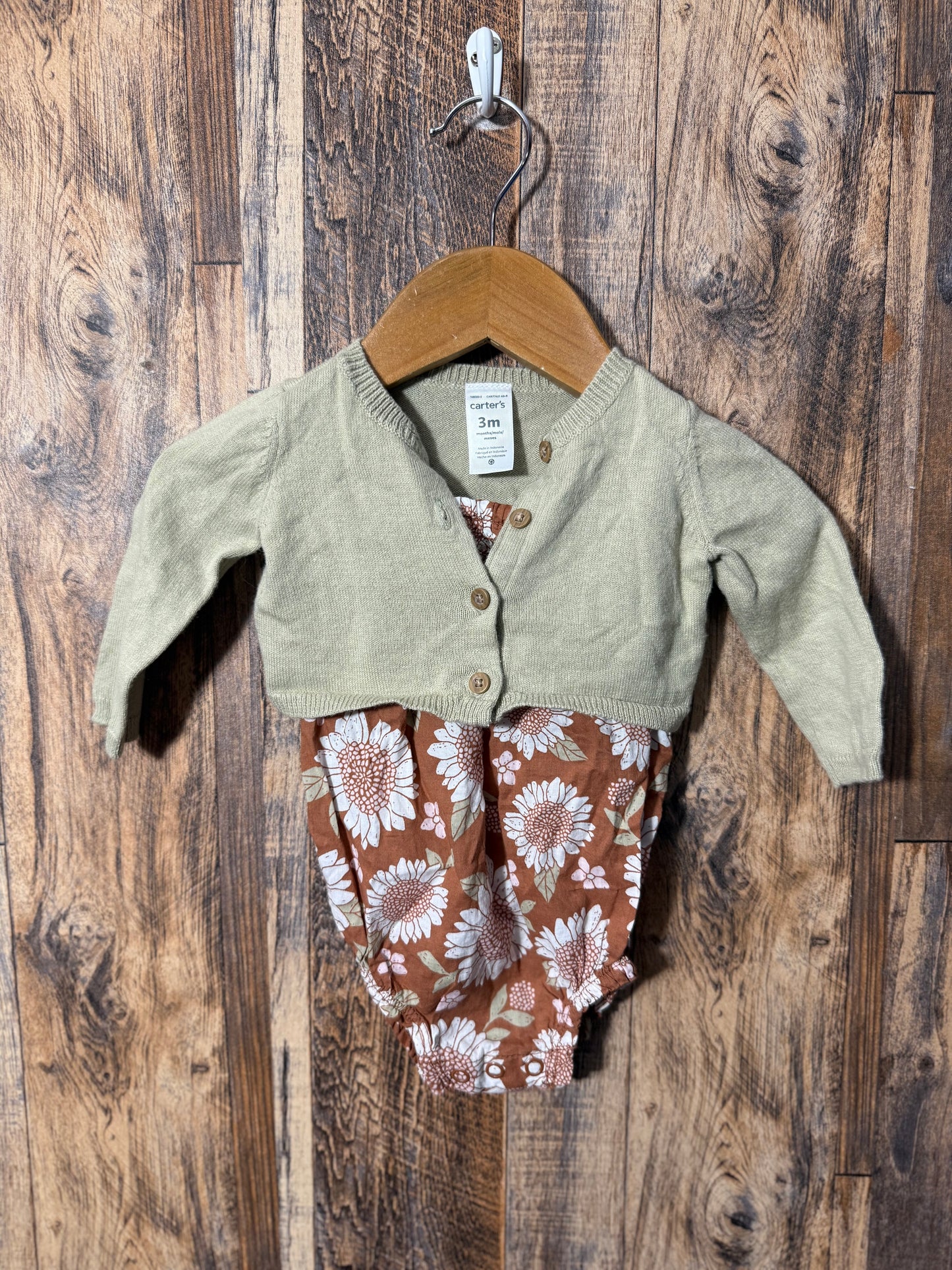 Romper w/ cardigan, size 3m