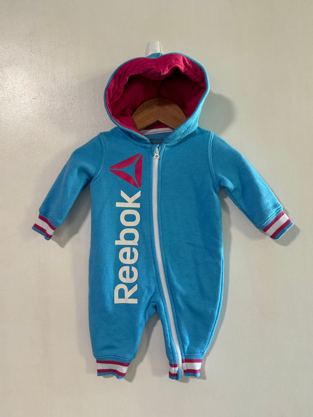 Hooded romper, size 0-3m