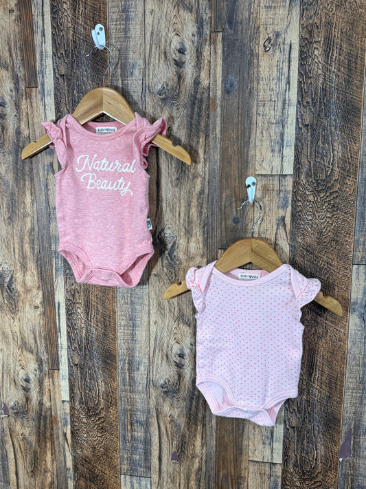 2pc organic cotton onesie set, size 0-3m