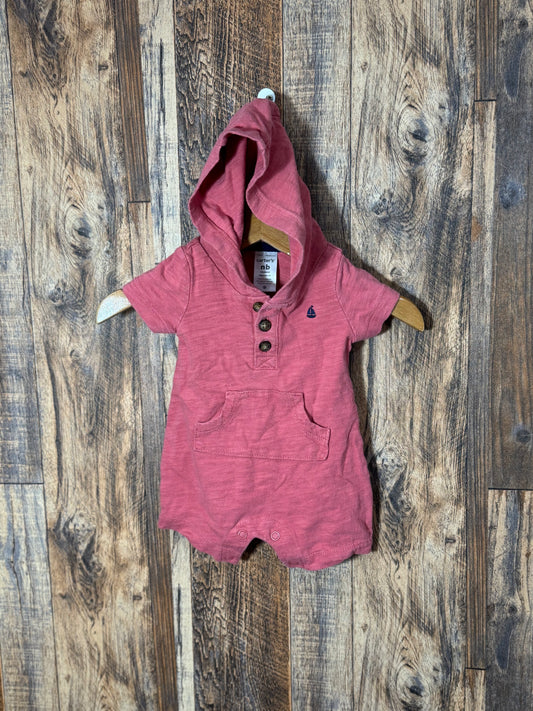 Hooded romper, size NB