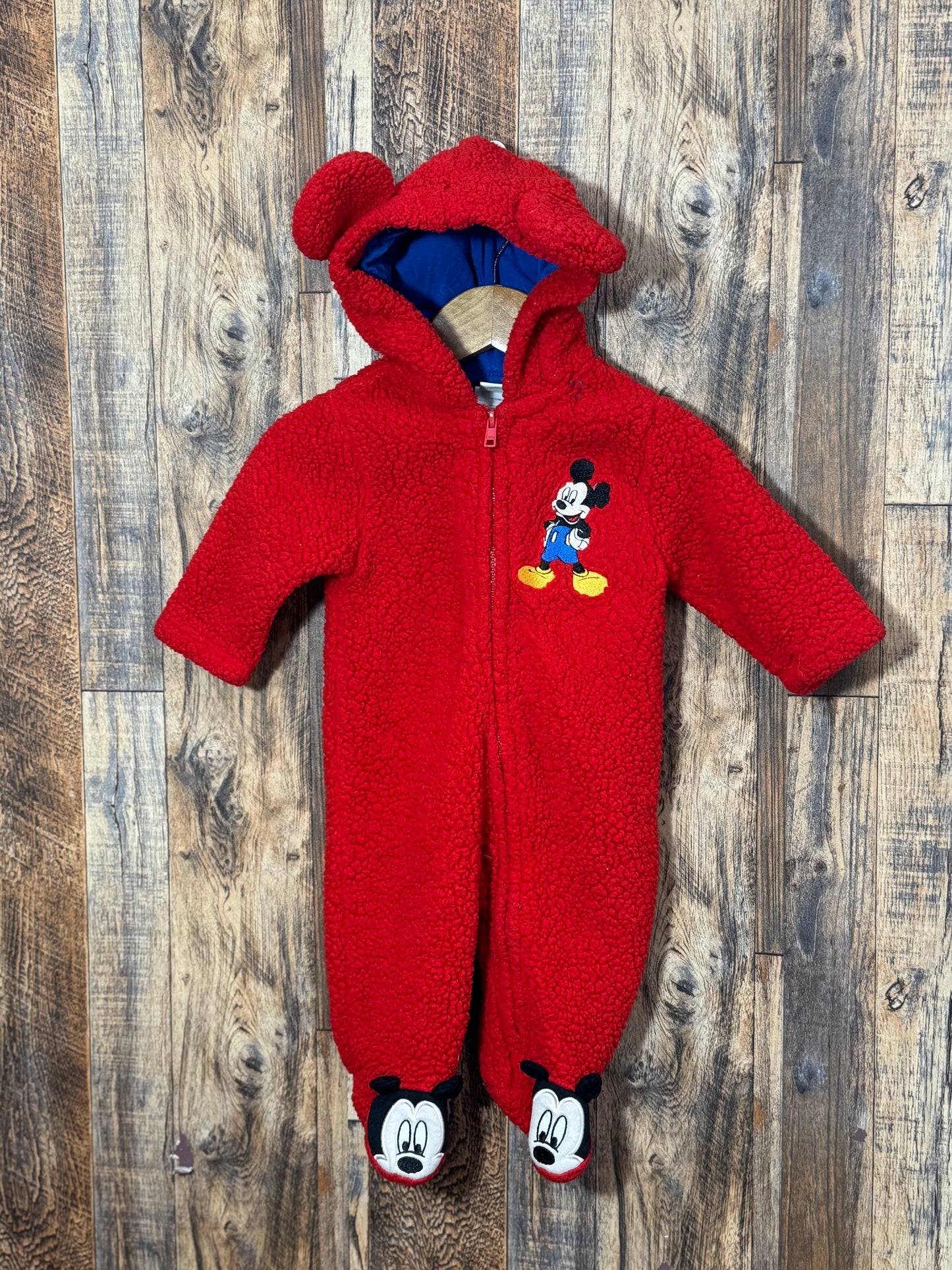 Winter hooded romper, size 6m