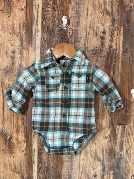 Flannel LS shirt, size 6m
