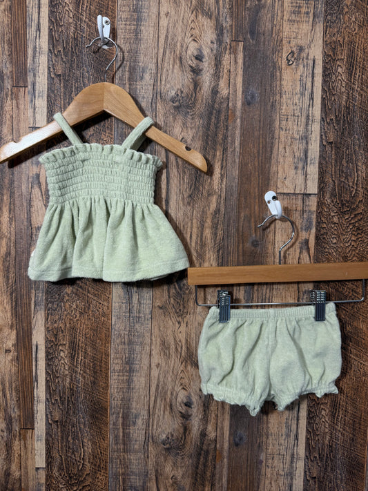 2pc organic cotton set, size 0-3m