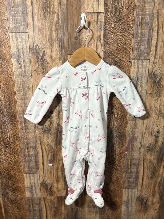 Fleece sleeper, size 3-6m