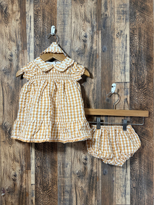 Dress w/ lollies & headband, size 3-6m