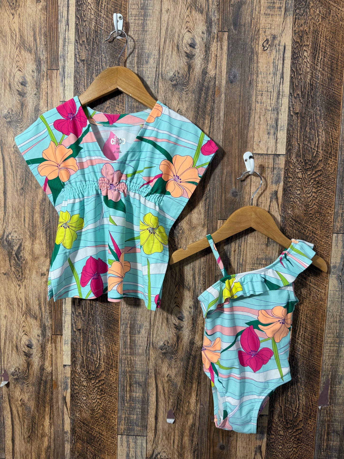 Swimsuit w/ coverup, size 18m