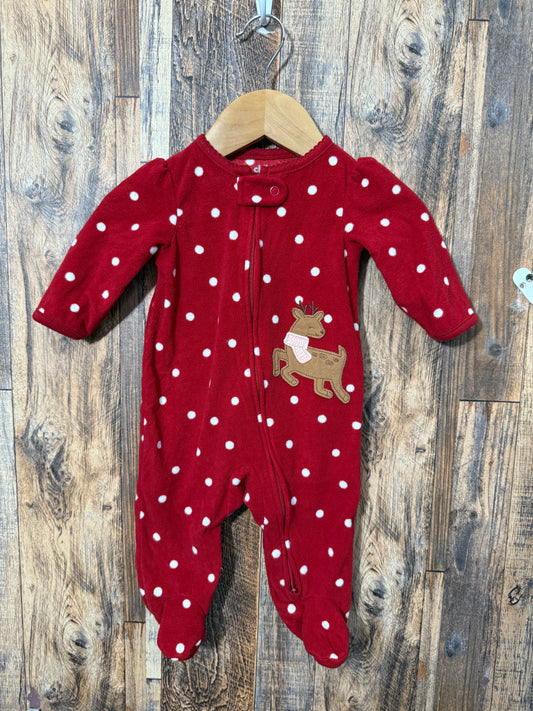 Fleece holiday sleeper, size 0-3m