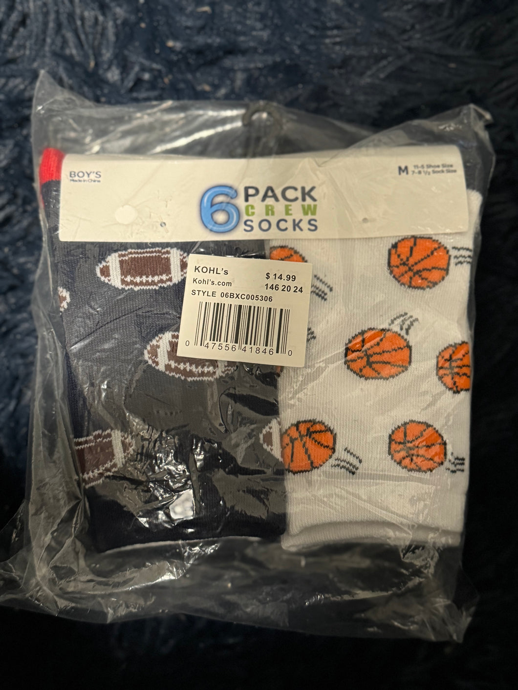 6pack socks, size 11-5 shoe size