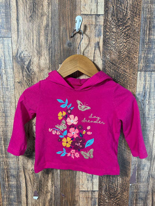Hooded LS shirt, size 12m