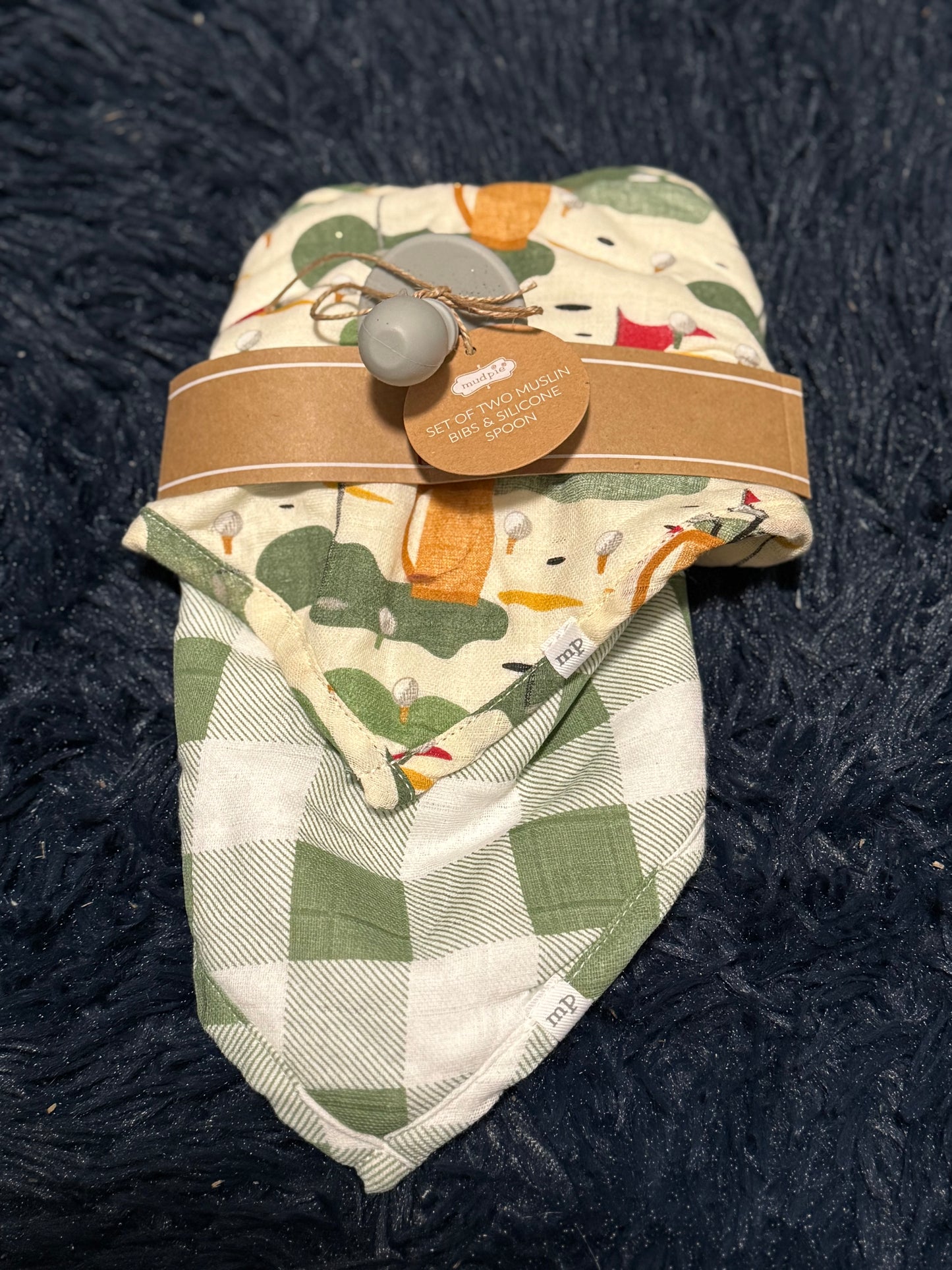 2pk bibs w/ silicone spoon NWT