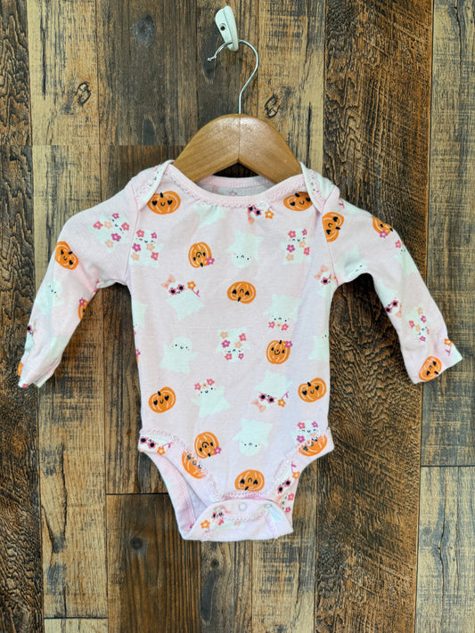 LS fall onesie(pink), size 3-6m