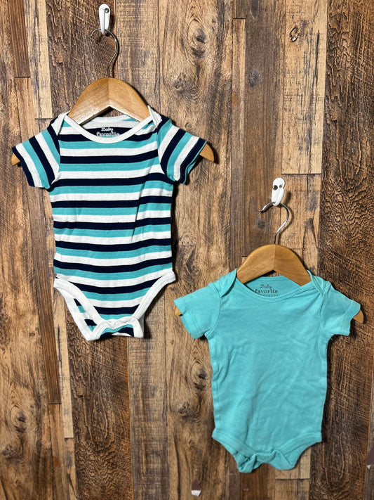 2pc onesie set, size 3-6m