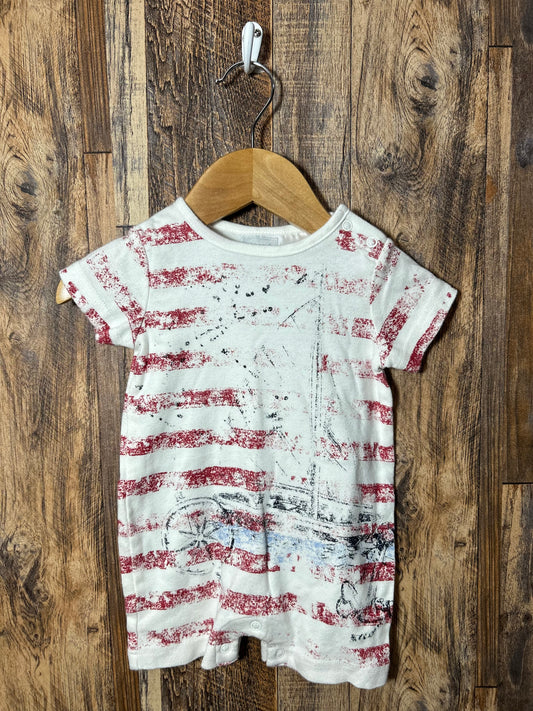 Patriotic romper, size 0-3m