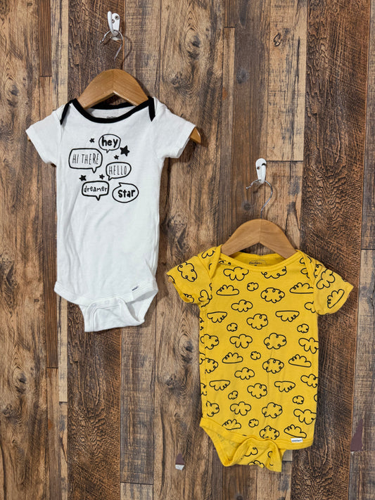 2pc onesie set, size 12m