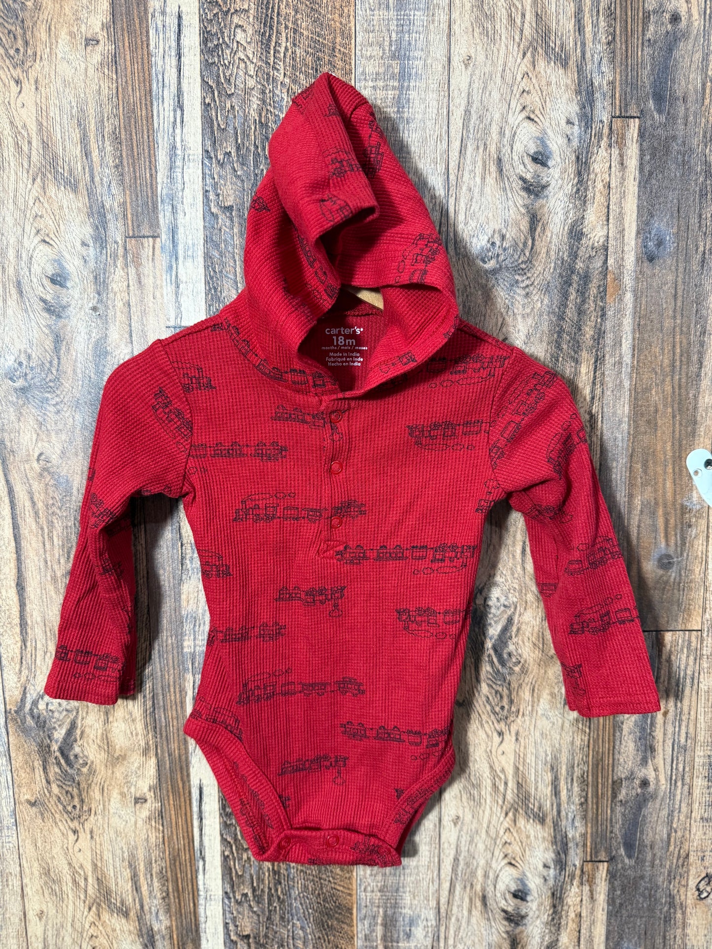 Hooded LS shirt, size 18m