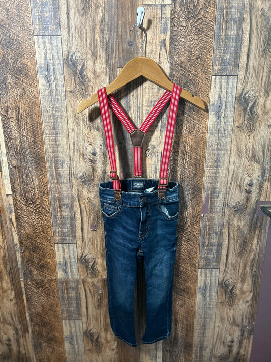 Jeans w/ suspenders, size 2t