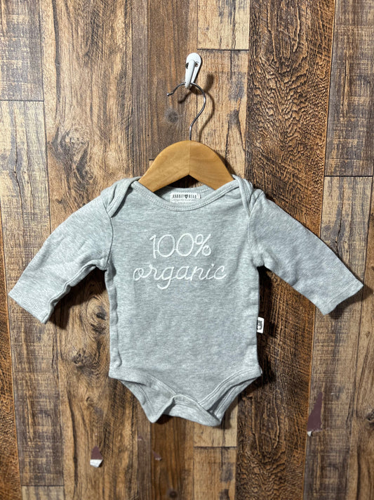 LS organic cotton onesie, size 3-6m