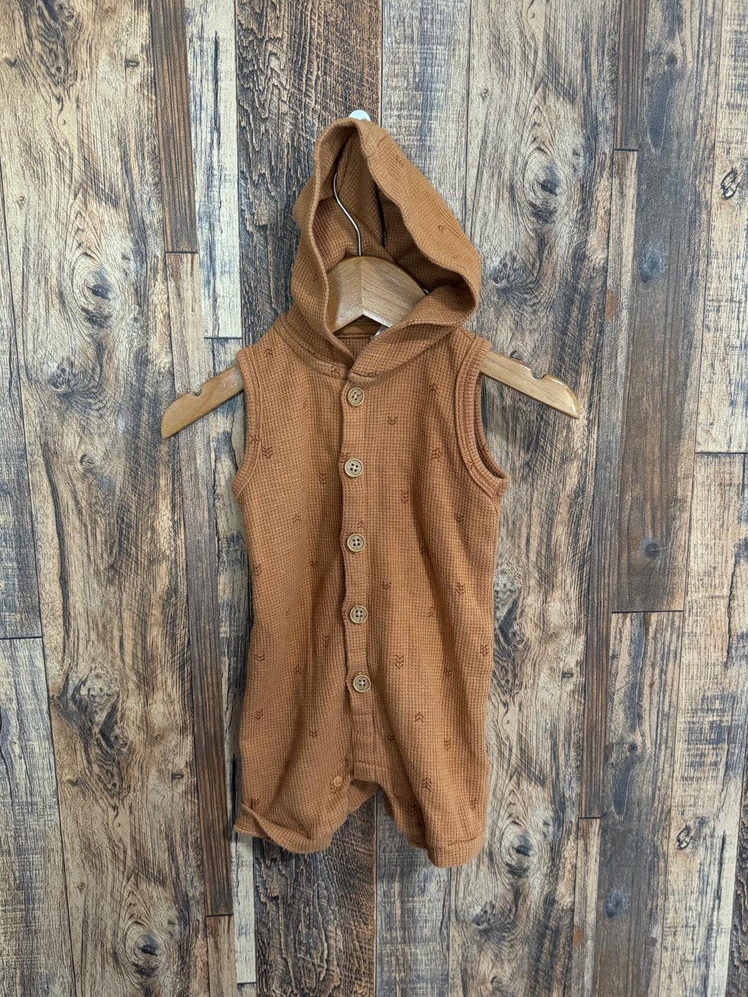 Hooded romper, size 6-9m